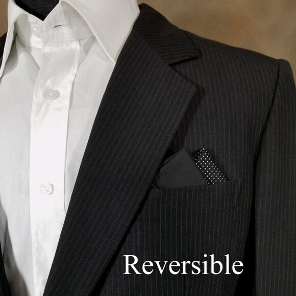 NEW - Contrasting Color 100% Cotton Pre-Folded Pocket Square Handkerchief Insert - Picture 7 of 8